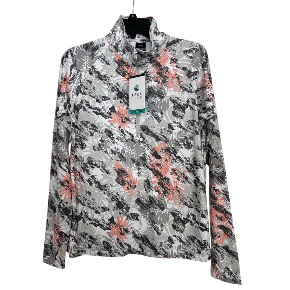 Reel Life Hydro Max Jax Beach 1/2 Zip Glacier Gray Forest‎ Floor Size Small NWT